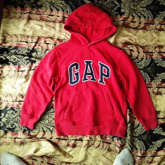 GAP Kids (8-9) Unisex Red Classic Hoody Sweatshirt - Picture 3 of 13